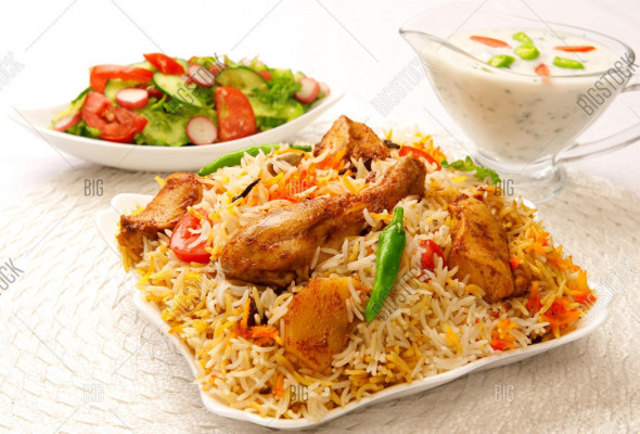 Chicken Biryani + Raita & Salad
