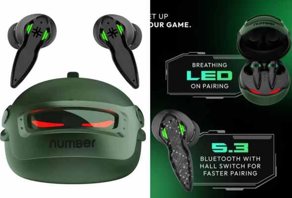 Number Super Buds Pro GT9 Bluetooth Headset  (Army Green, True Wireless)