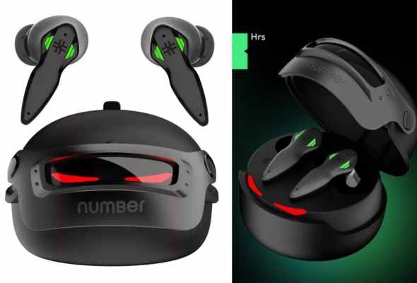Number Super Buds Pro GT9 ENC Gaming TWS Bluetooth Headset  (Commando Black, True Wireless)